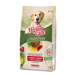 Morando - Crochete cu vita si legume 7 kg - hrana uscata completa pentru caini adulti de talie mica, cu ingrediente italiene atent selectionate.